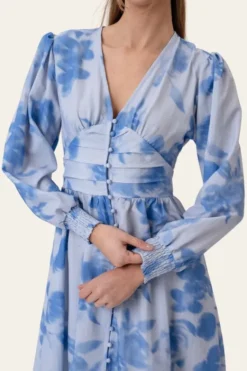 AdelIC Long Dress - Abstract Blue F