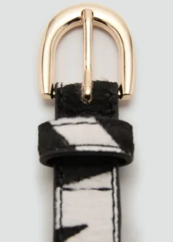 Animal print leather belt