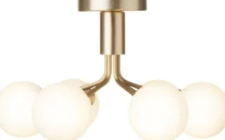 Apiales 6 Ceiling, brushed brass / opal