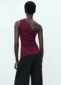 Asymmetrical draped top