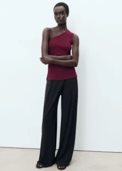 Asymmetrical draped top