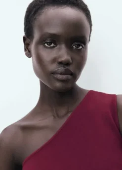 Asymmetrical draped top
