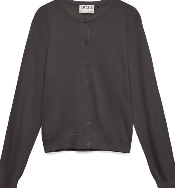 AWCARA LS O-NECK WOOL CARDIGAN NOOS