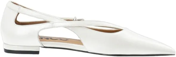 BIABARI Cut Out Pointy Flat Faux Leather