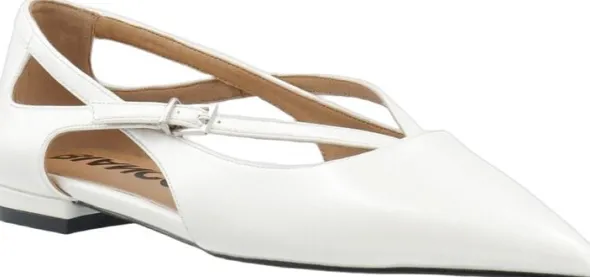 BIABARI Cut Out Pointy Flat Faux Leather