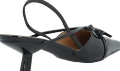 BIAKRISTIN Kitten Heel Bow Slingback Faux Leather