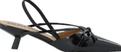 BIAKRISTIN Kitten Heel Bow Slingback Faux Leather