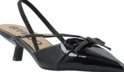 BIAKRISTIN Kitten Heel Bow Slingback Faux Leather
