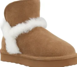 BIASNOW Flatform Fur Ankle Boot Suede