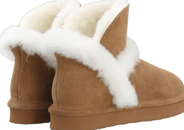 BIASNOW Flatform Fur Ankle Boot Suede