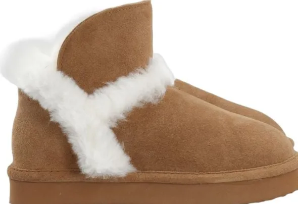 BIASNOW Flatform Fur Ankle Boot Suede