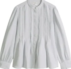 Blouse, flared shape, pleat details