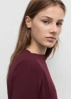 Boat-neck ruched dress