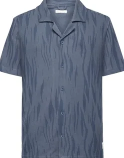 Bouclé loose fit Northern Lights short sleeve shirt - GOTS/V