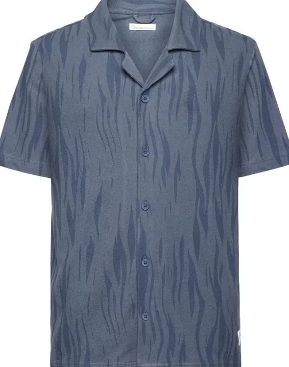 Bouclé loose fit Northern Lights short sleeve shirt - GOTS/V