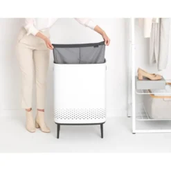 BO vasketøjsspand høj 2 x 45 ltr. - White