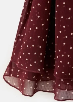 Bow polka-dot blouse