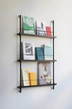 Box set, Magazine Shelving MS.115. 1, Oak shelves, Warm Grey