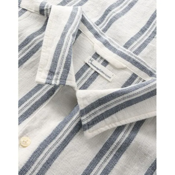 Box short sleeve striped cotton shirt GOTS/Vegan