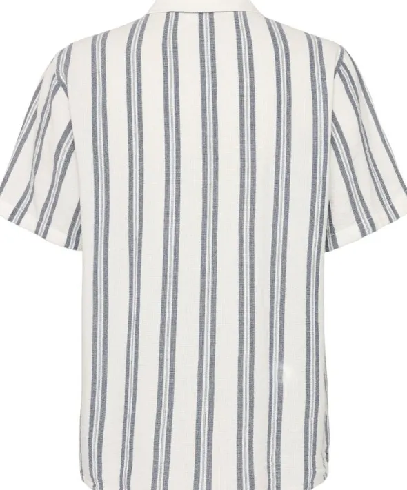Box short sleeve striped cotton shirt GOTS/Vegan