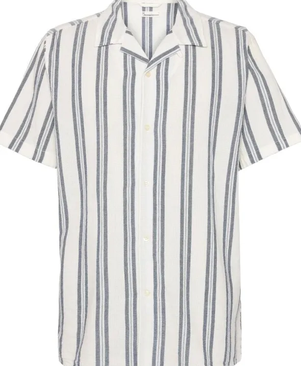 Box short sleeve striped cotton shirt GOTS/Vegan