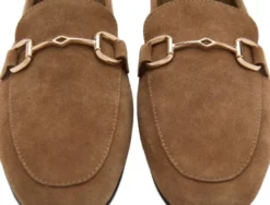 Buckle suede moccasin