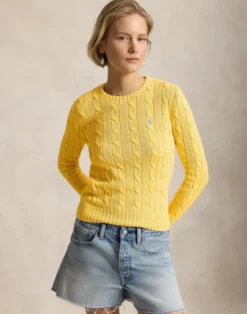 Cable-Knit Cotton Crewneck Sweater