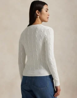 Cable-Knit Cotton Crewneck Sweater