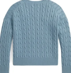 Cable-Knit Cotton V-Neck Sweater Teens