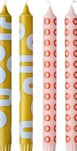 CANDLES OCHRE/ROSE