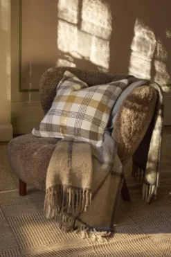 Checked Recycled Cotton Pillow Cover