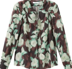 Chiffon blouse with bow neckline