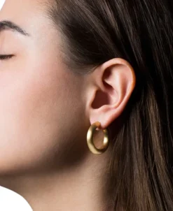 Chunky Hoop, Gold-plated Sterling silver