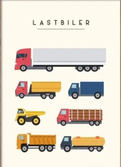 Citatplakat - Lastbiler – Børneplakat