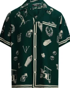 Classic Fit Golf-Print Camp Shirt