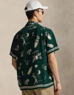 Classic Fit Golf-Print Camp Shirt