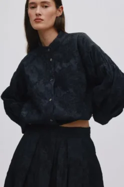 Clipped jacquard shirt jacket - Can