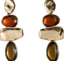 Combined long earrings