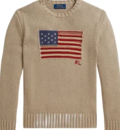 Contrast-Trim Iconic Flag Sweater