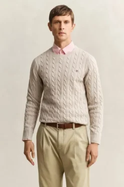 COTTON CABLE C-NECK