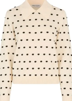 2386 Cotton Mix, Bobble Polo Collar Sweater