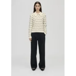 2386 Cotton Mix, Bobble Polo Collar Sweater