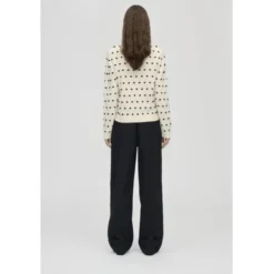 2386 Cotton Mix, Bobble Polo Collar Sweater