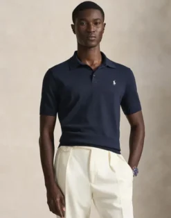 Cotton Polo-Collar Sweater