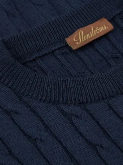Crew neck cable merino