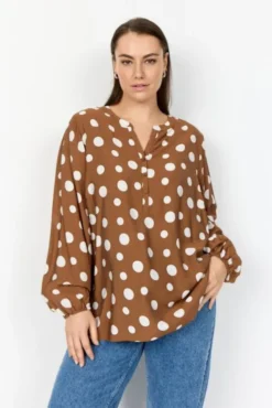 Curvy WA-CELIA 1 Bluse Brun