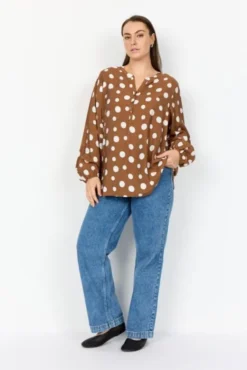 Curvy WA-CELIA 1 Bluse Brun