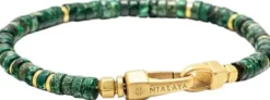 Dark Green Malachite Heishi Bracelet