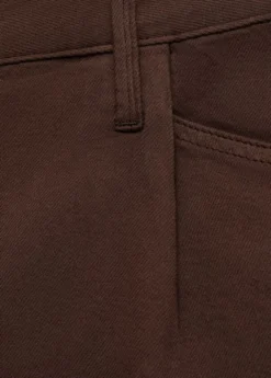 Denim shorts with frayed hem and pl