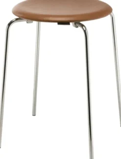DOT Walnut skammel elegance leather / chrome base